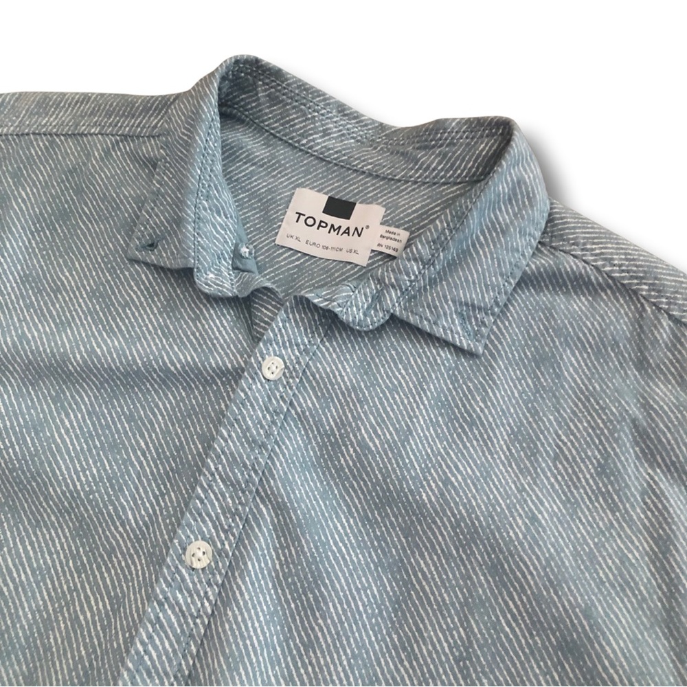 Top man shirt sleeve button down size xl